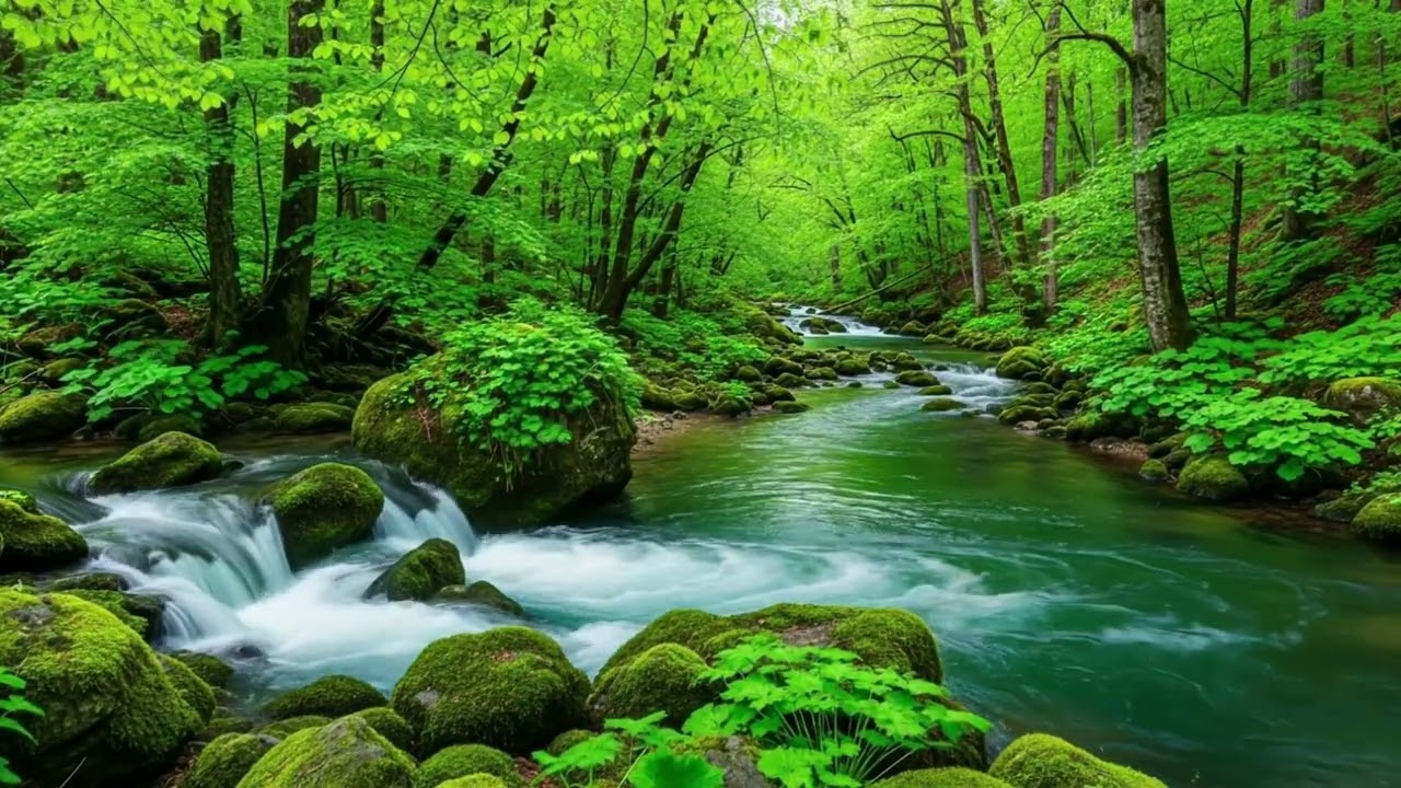 Relaxing River Ambience: Peaceful Flowing Water | Tranquil Night for Deep Sleep & Relaxation