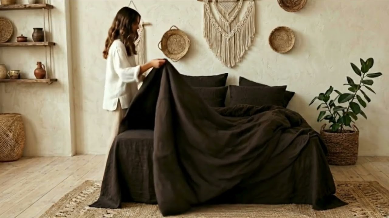 Dark Brown Cotton Duvet cover Bedding set Luxury Comforter Cover Queen King Size