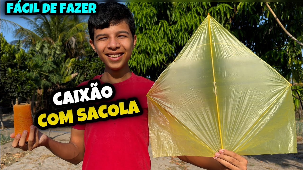Como Fazer Pipa Caixão com Sacola – Passo a Passo Fácil e Barato! 🪁