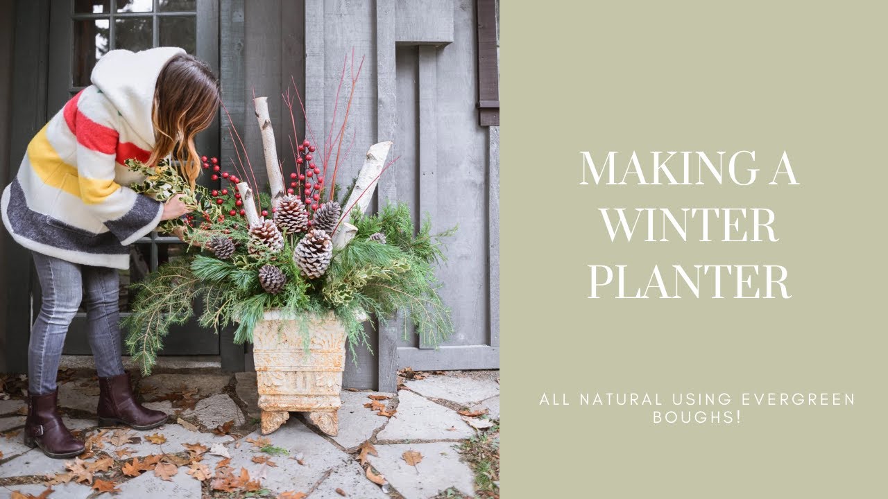 How to Make an Outdoor Winter Planter | CHRISTMAS HOLIDAY PLANTER