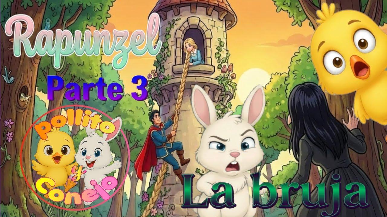 ¡La envidia de la Bruja hace sufrir a Rapunzel! Pollito y Conejo te lo cuentan! #cuentosinfantiles