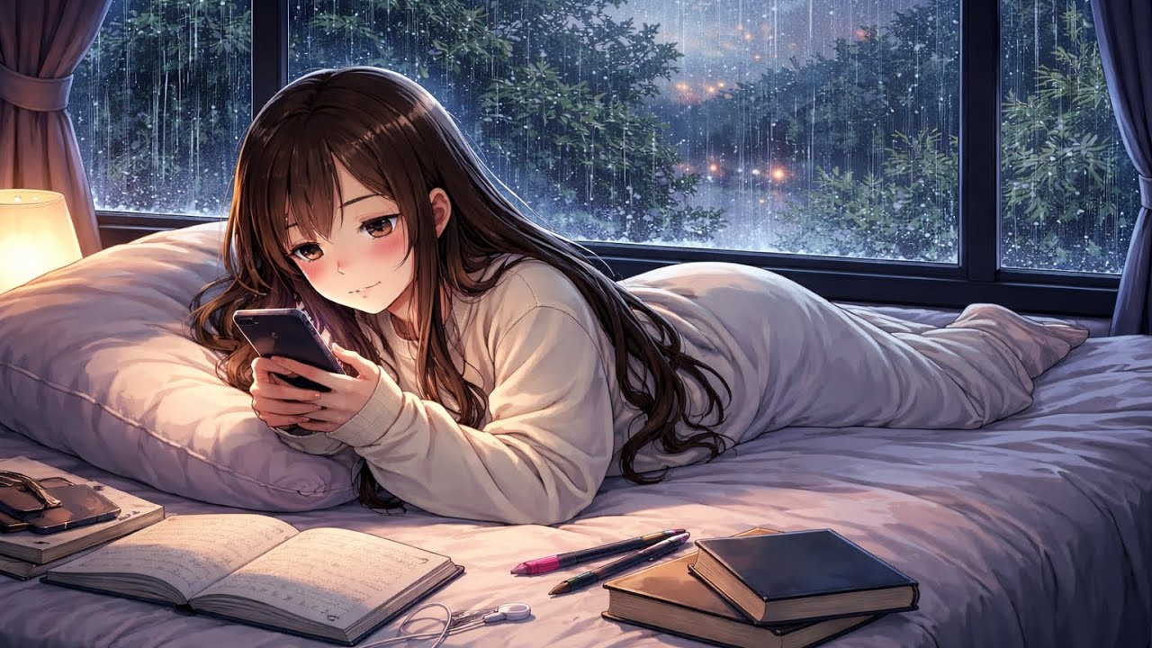 Unread Notes |  Low Lo-fi Beats with heavy rain sounds by Velvet NOICE 