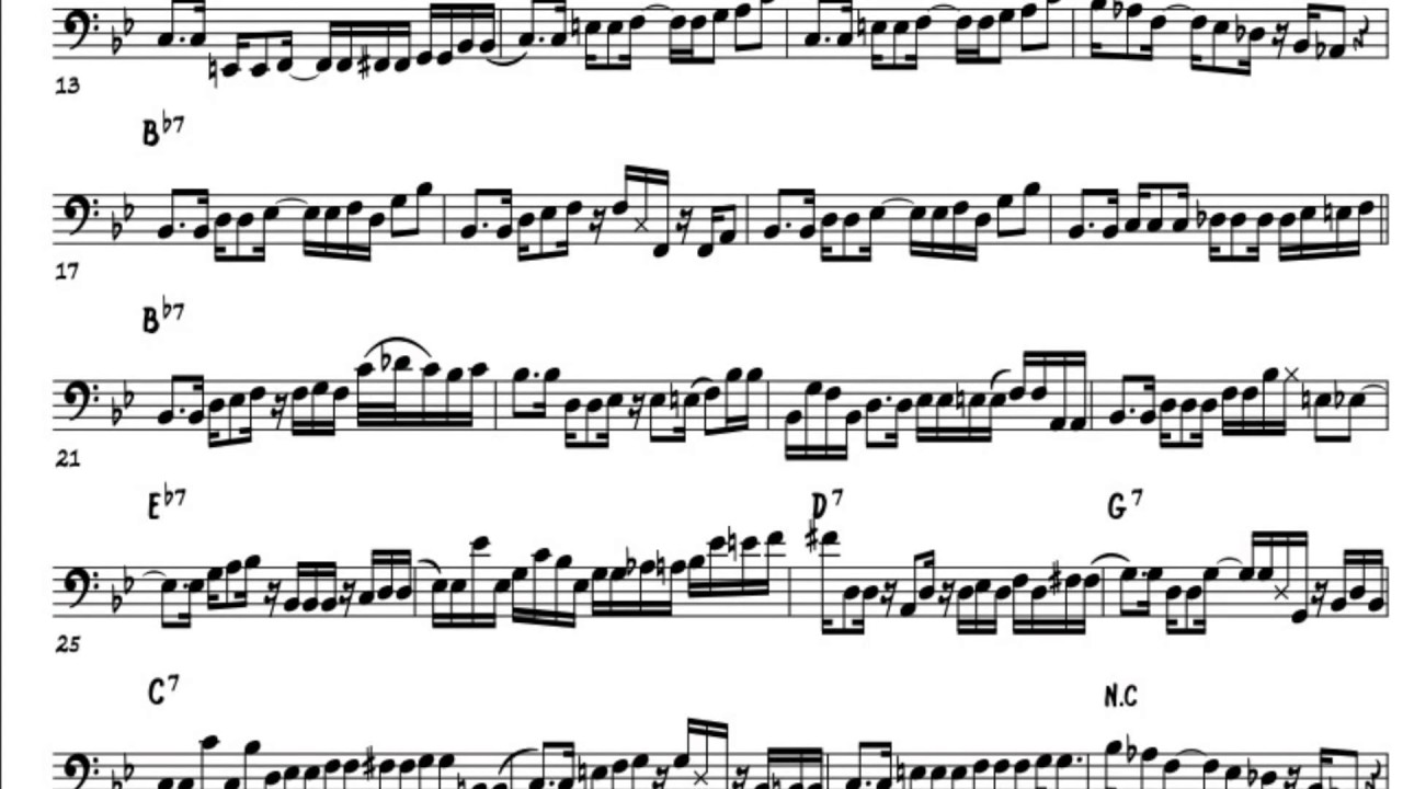 The Chicken, Jaco Pastorius bass line