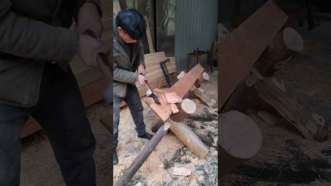 Carpenter inheritor of traditional culture of Lu Ban Master wooden structure wooden ho