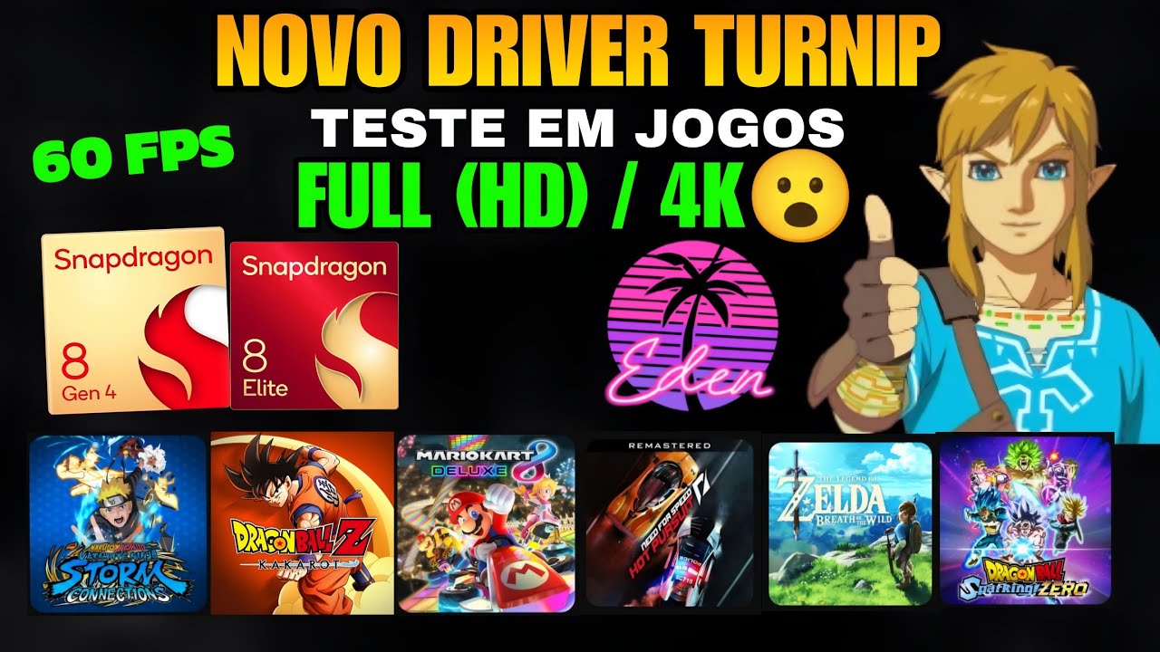 SAIU! NOVO DRIVER PARA O POCO F7 SNAPDRAGON 8S GEN 4 TESTE EM JOGOS EDEN EMULADOR