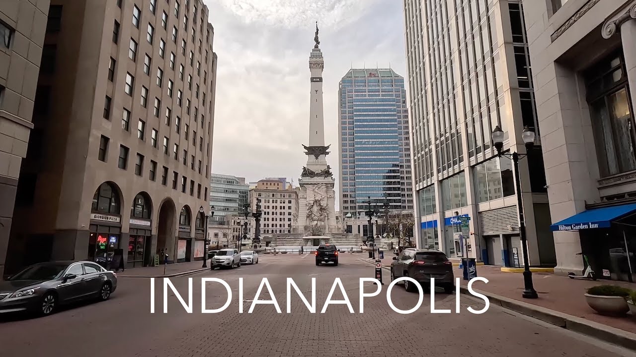 Downtown Indianapolis Indiana Drive 4K - Indy City Driving Tour