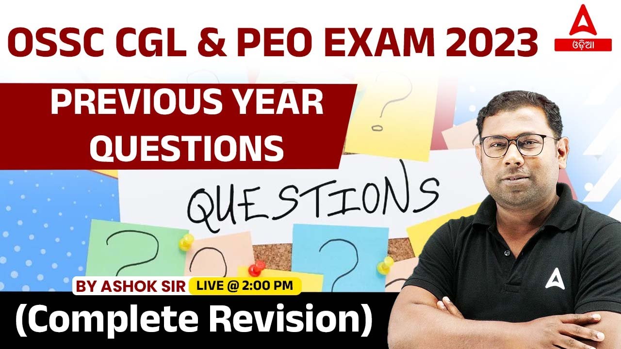 PEO, Odisha CGL 2023 | History Previous Year Questions By Ashok Sir