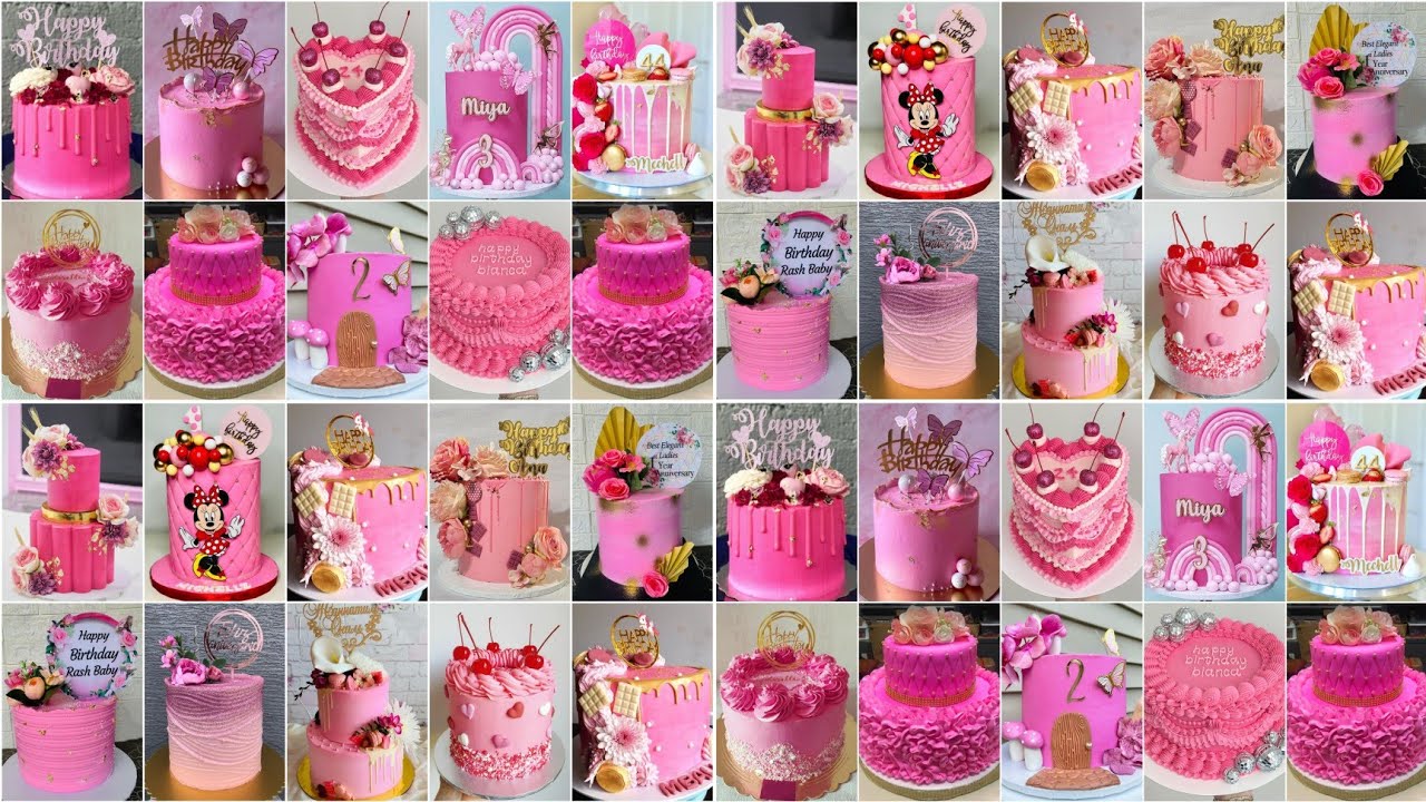 💓 Pink Colour Cake Designs 2023/Baby Girl Birthday Cake/Cake Design/Teenage Girls Birthday Cake#Pink