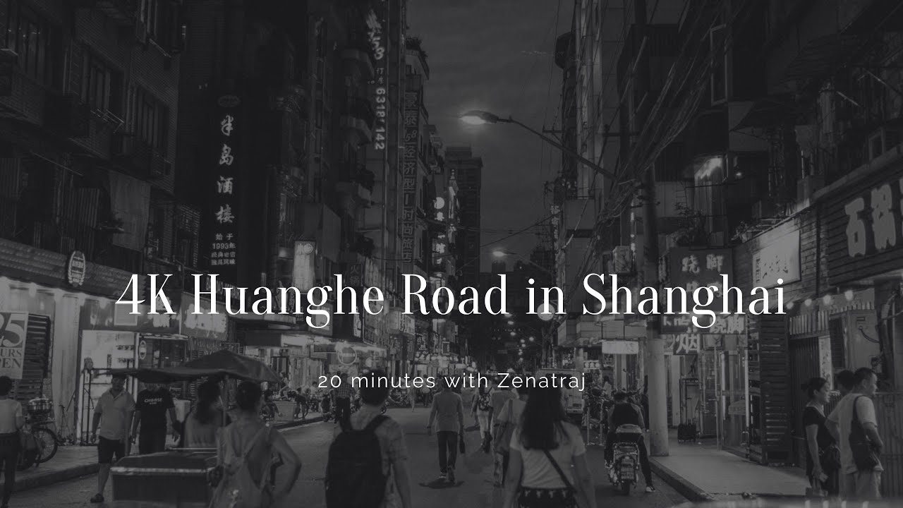 4K Walking tour on Huanghe Road in Shanghai, China