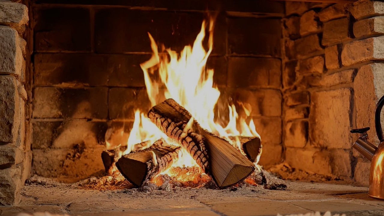 8 Hours Cozy Indoor Firepit Crackling | Pure Fireplace Ambience | Sleep Cottage