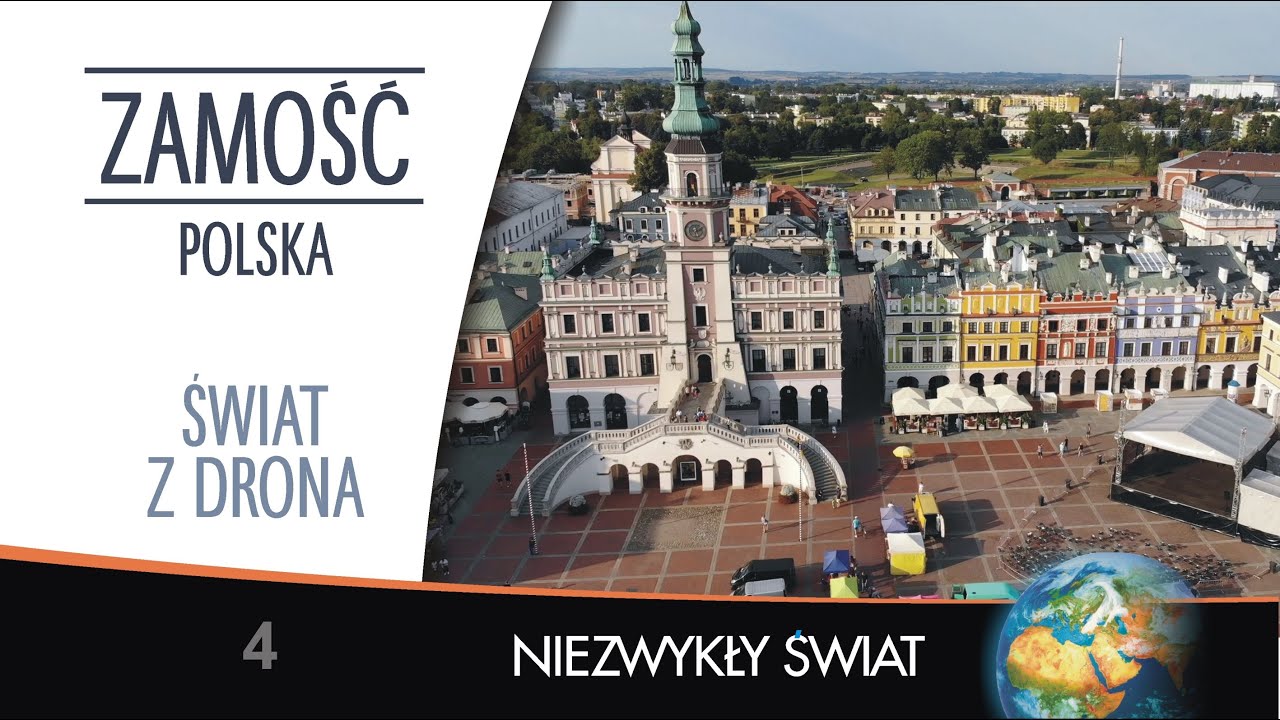 Świat z drona - Polska - Zamość - 4K - Lektor PL