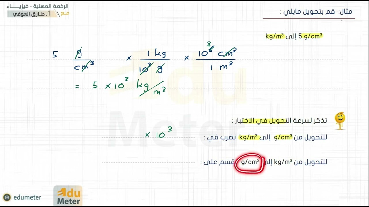 كورس الرخصة : المعيار 4 : الوحدات و الأبعاد