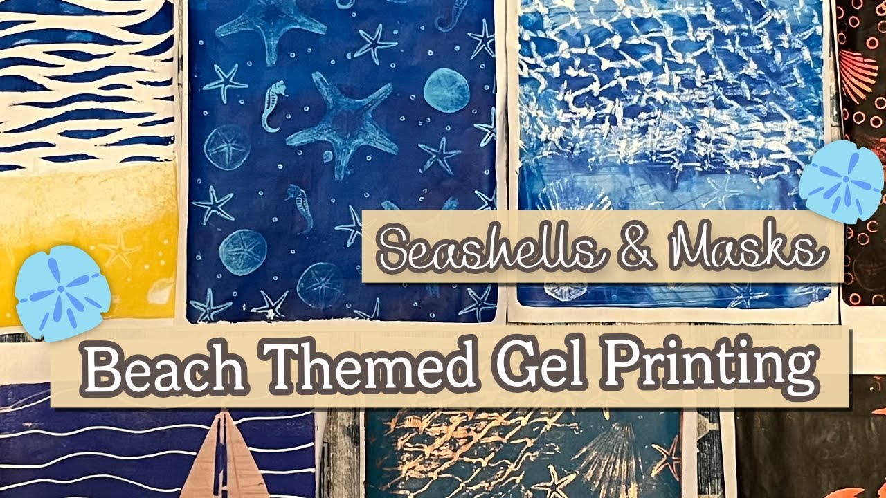 Гелевая печать с ракушками и масками.⚓️🐚🥥