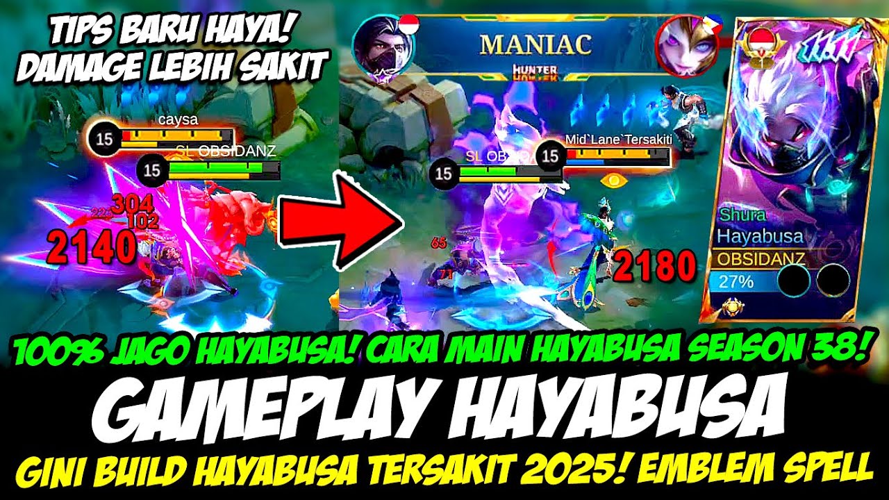 CARA MAIN HAYABUSA SEASON 38 + TIPS HAYABUSA 100% JAGO❗BUILD HAYABUSA TERSAKIT❗GAMEPLAY HAYABUSA