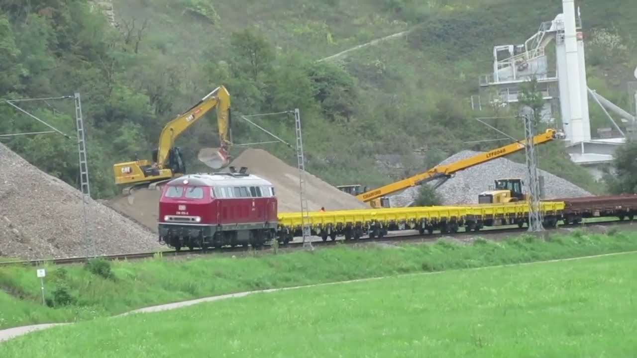 Auf der Baustelle: Gäubahn August 2023 mit NeSa, UTL und ihren Bau und Aushubzügen