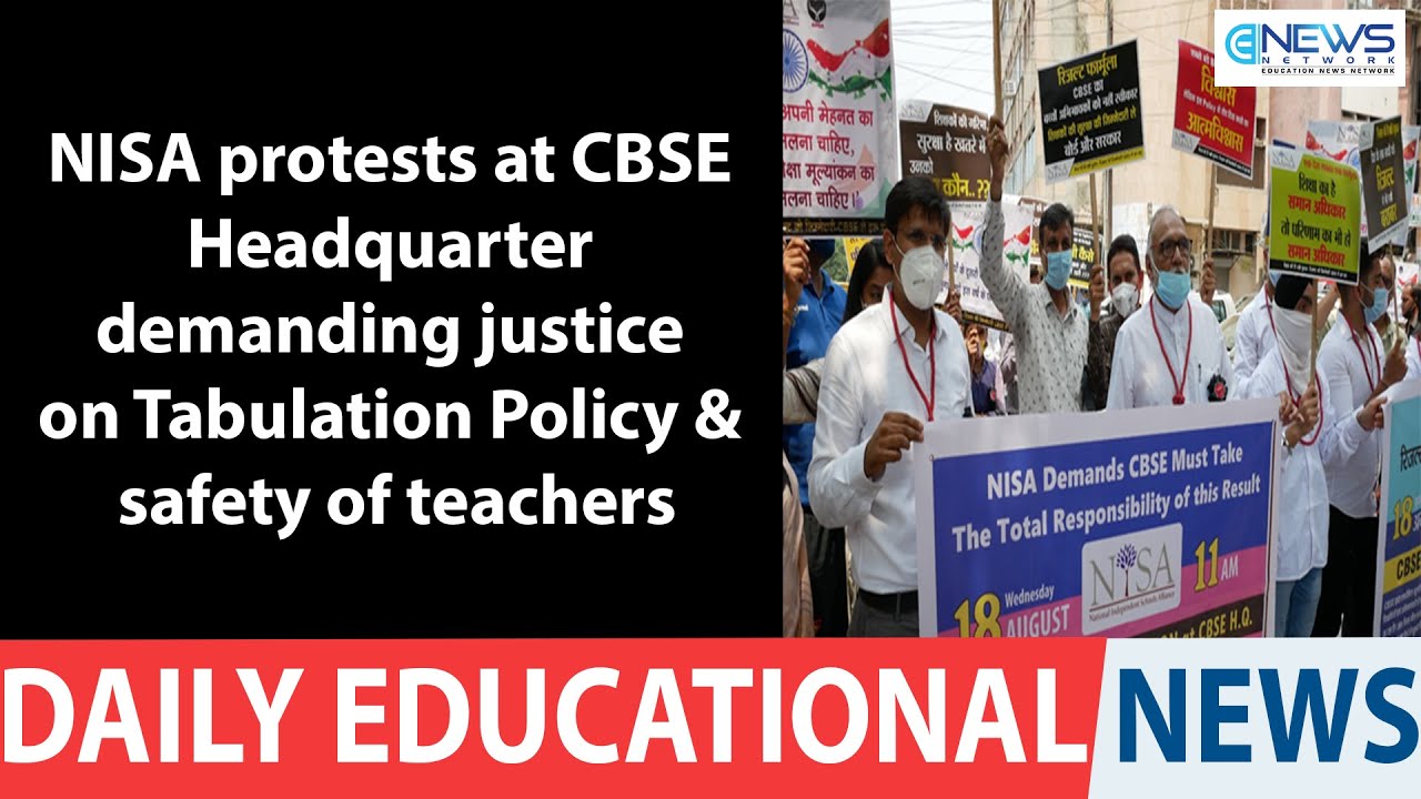 NISA protests at CBSE Headquarter demanding justice on Tabulation Policy & safety of teachers