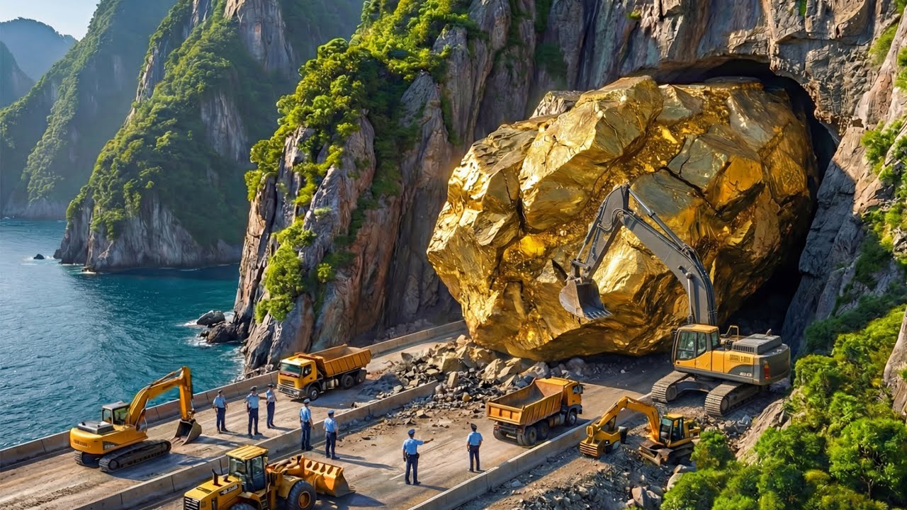SHOCKED! We Found a Giant Solid Gold Formation Inside a Mountain Beneath the Ocean (Full Process)