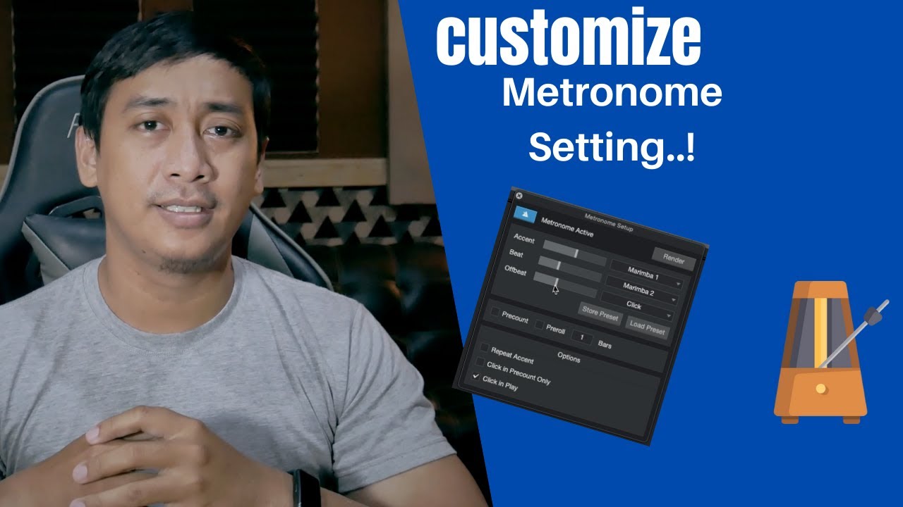 STUDIO ONE TUTORIAL - CUSTOMIZE METRONOME SETTING