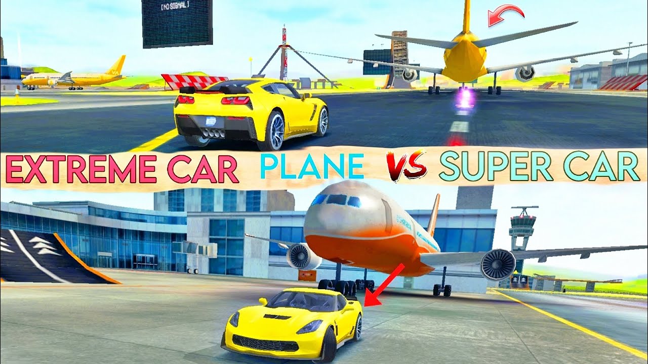EXTREME CAR DRIVING SIMULATOR 🐎| PLANE Vs SUPER CAR RACE 🏁