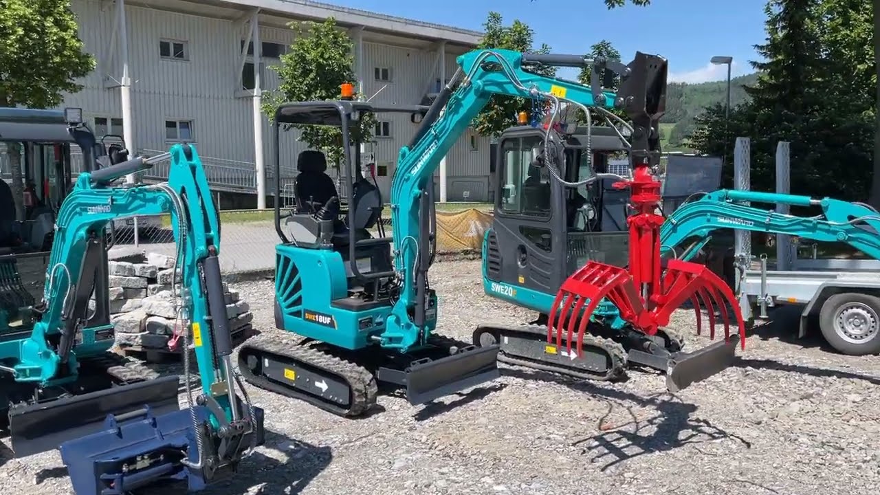 Minibagger SWE18UF von Sunward mit Heu- Mistgreifer