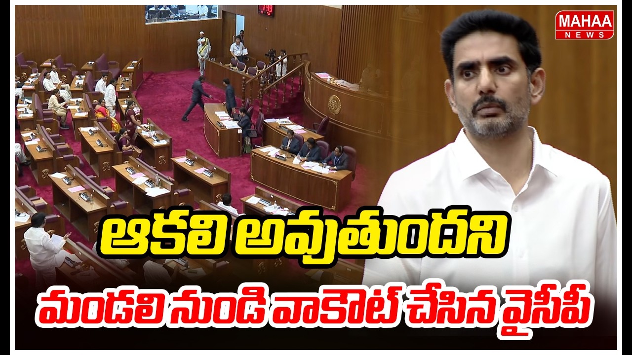 ఆకలి అవుతుందని మండలి నుండి వాకౌట్ చేసిన వైసీపీ | Minister Nara Lokesh Jokes On YCP | Mahaa News
