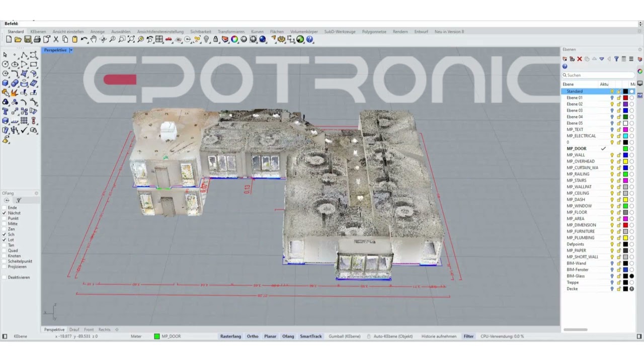 Epotronic BIM – Matterport to 3D CAD for LOD 300 in 5 minutes