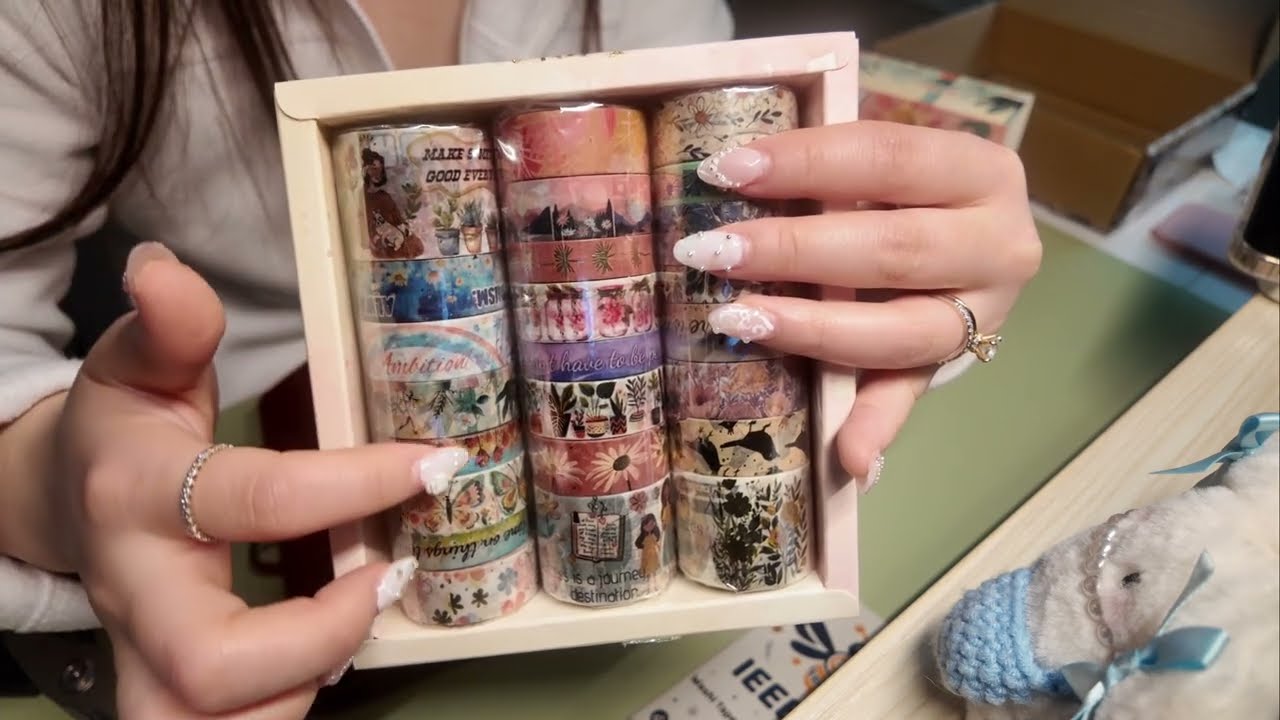 ASMR Relaxing Scrapbook and Washi Tape Making 📕