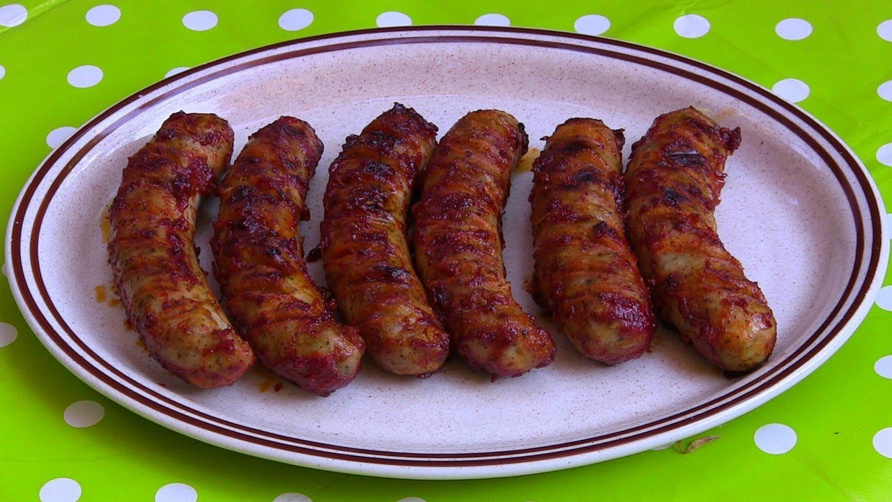 Kiełbasa biała z grilla w pomidorowo-miodowej marynacie