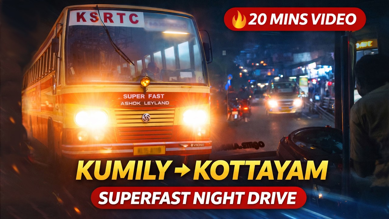 KSRTC Superfast: Kumily to Kottayam! 🔥 | A Night Bus Travel Review in Kerala