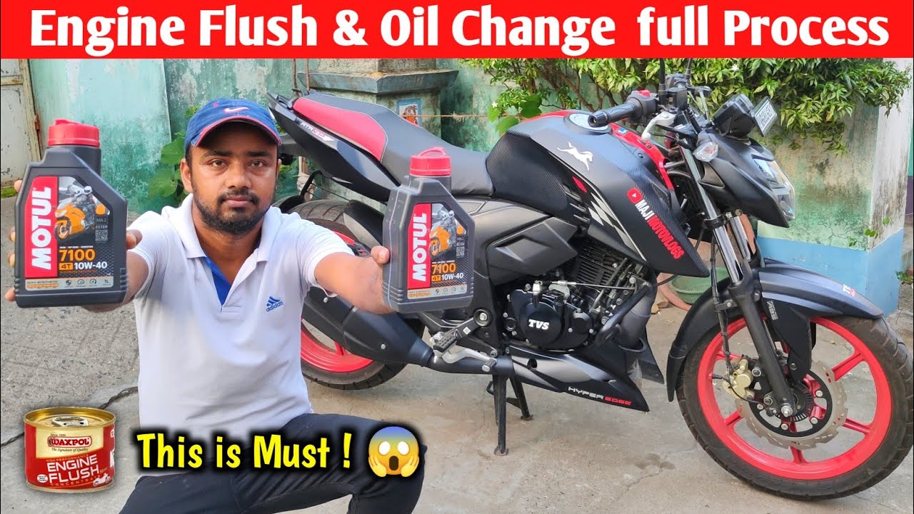 How to Engine Flush & Engine Oil Change in Apache rtr 1604v / Bike ka engine oil keise change kare?