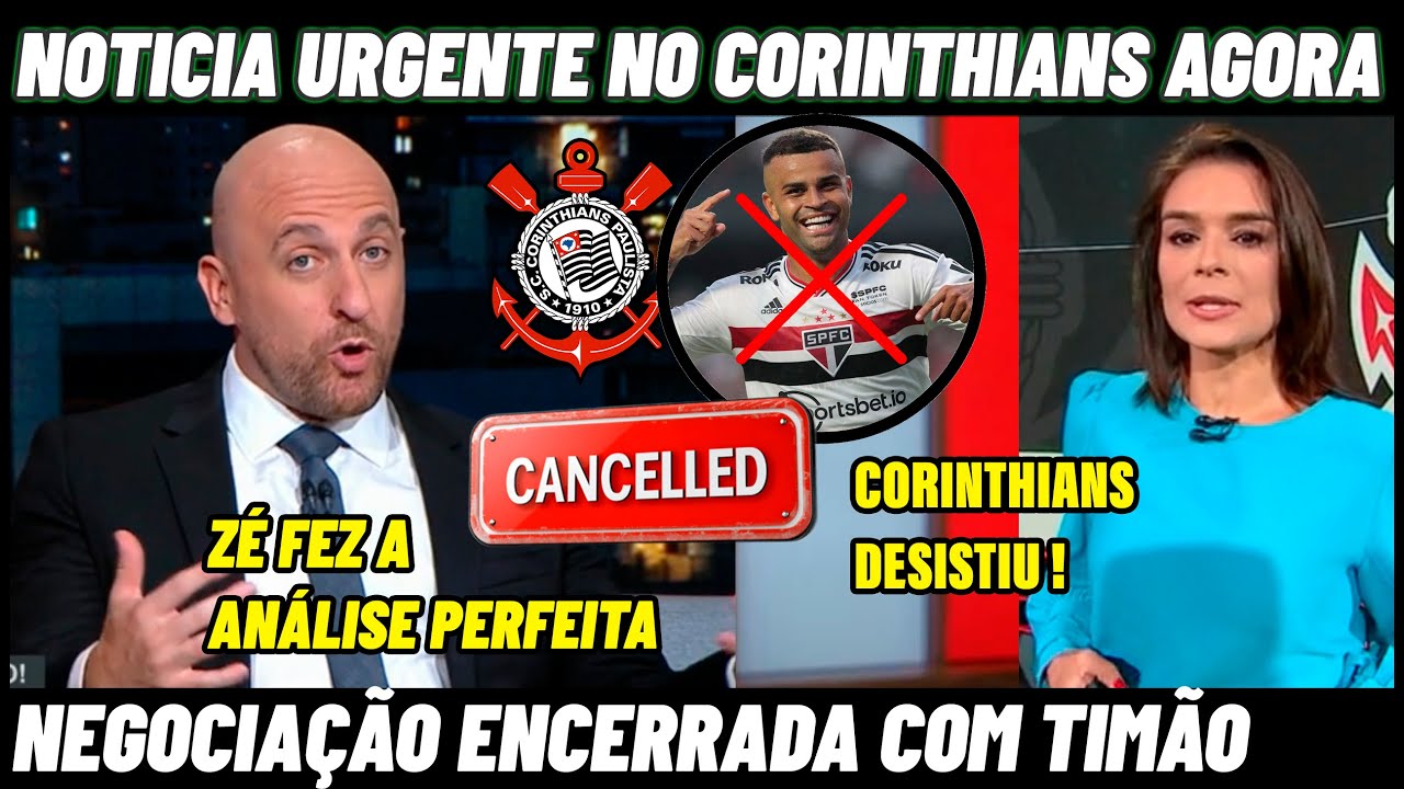 📢EXCLUSIVO ACABOU A NOVELA ! CORINTHIANS ENCERRA NEGOCIAÇÃO COM SÃO PAULO E DESISTE DE ALISSON NESSA