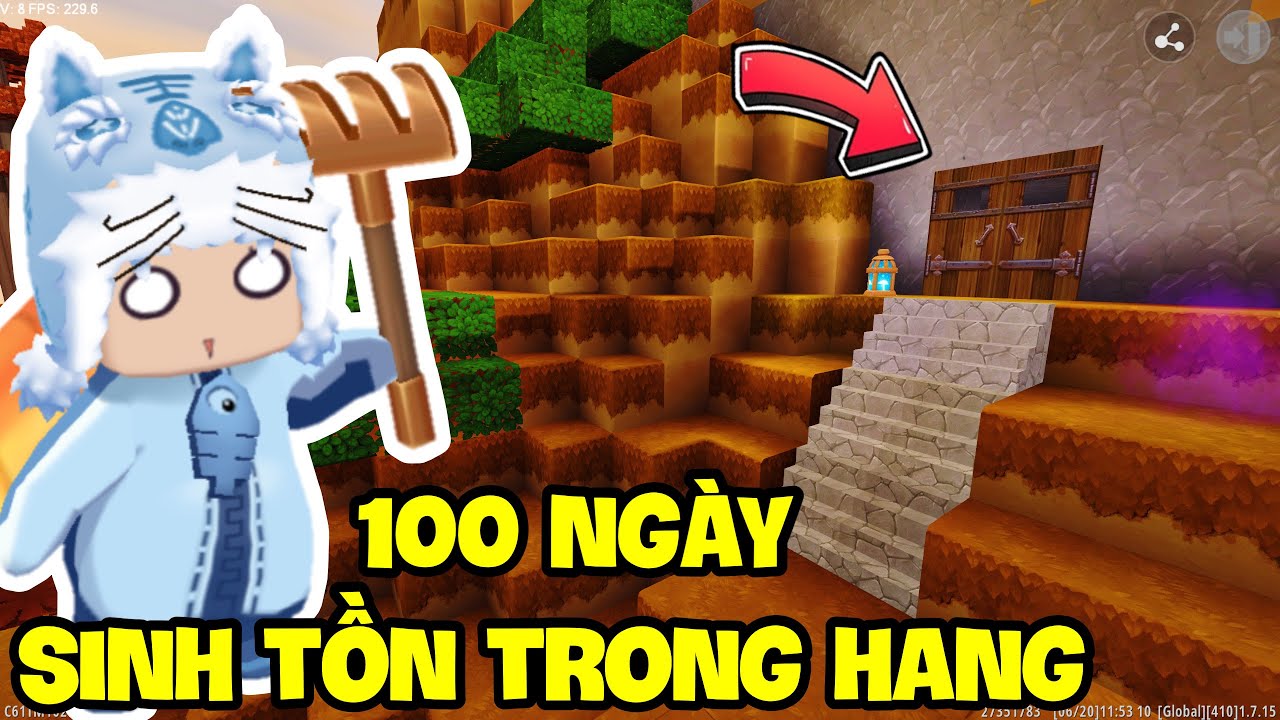 100 NGÀY SINH TỒN TRONG HANG - TẬP 1: ĐÀO MỘT CÁI HANG TRÚ ẨN AN TOÀN TRONG MINI WORLD | MEOWPEO