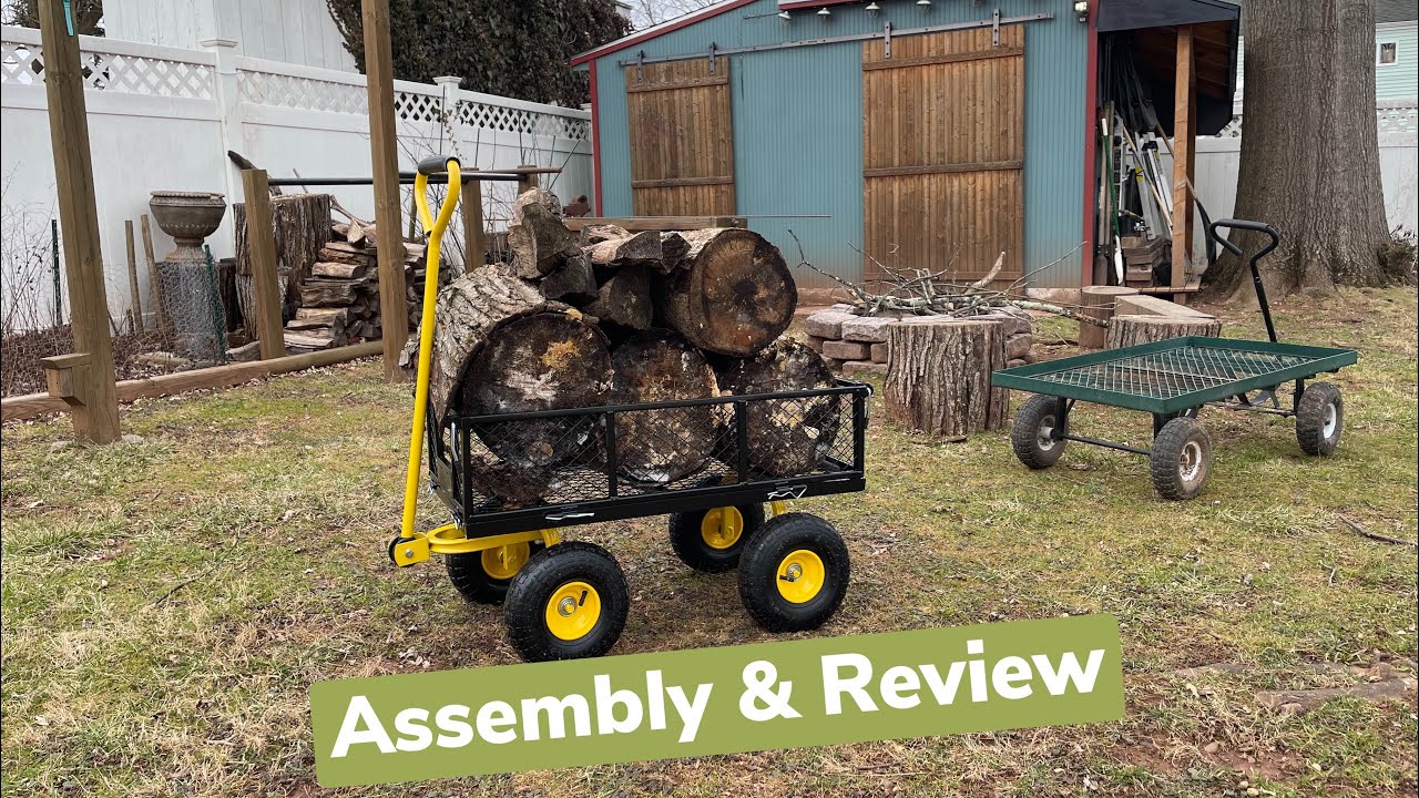 Setup & Review of VEVOR Garden Cart Utility Wagon with Removable Mesh Sides