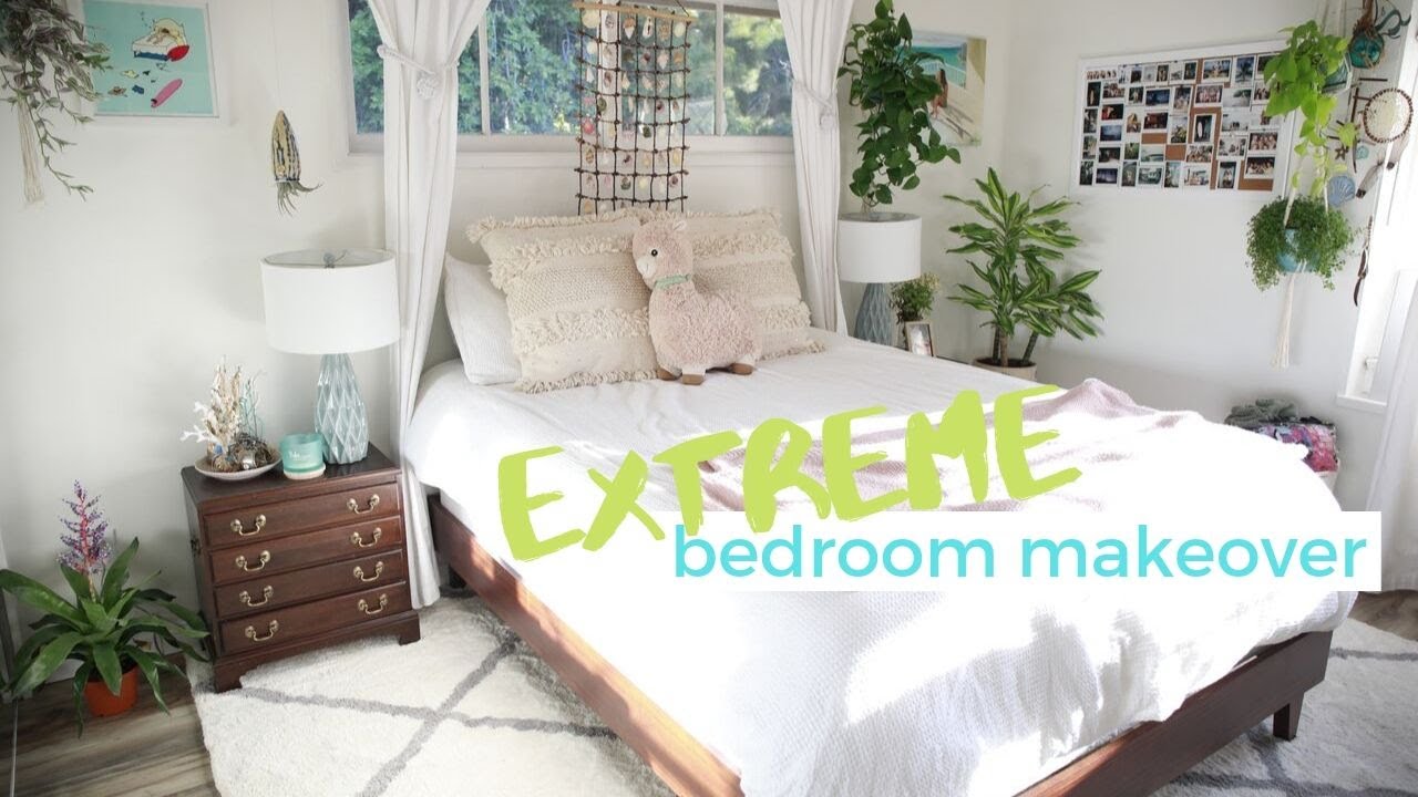 EXTREME BEDROOM MAKE-OVER | renovating the room I grew up in 🛠