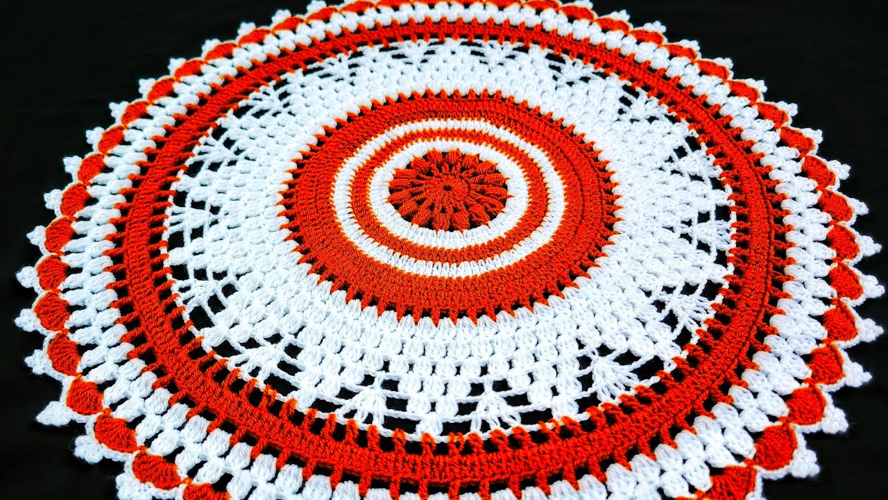 Round Crochet Design for Thalposh/Table Cloth/Doily in Hindi & Urdu - Woolen Rumal 275