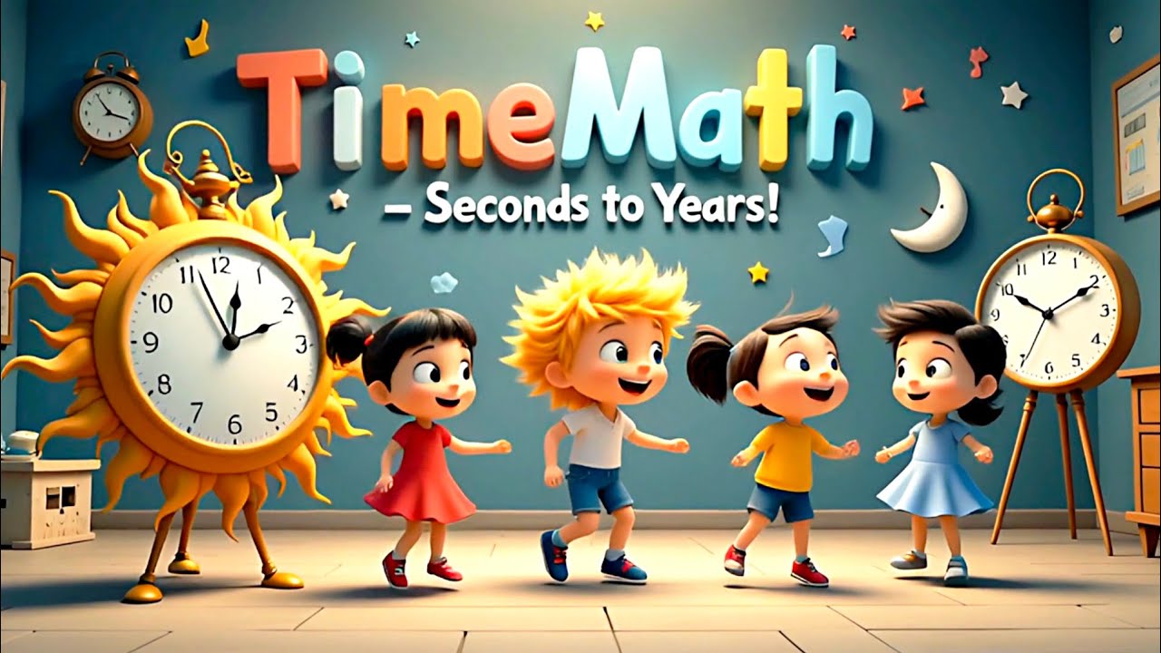 Learn Time Step by Step ⏰ | Seconds-Minutes-Hours-Day-Year-Decade | Kids Time Math Learning Video