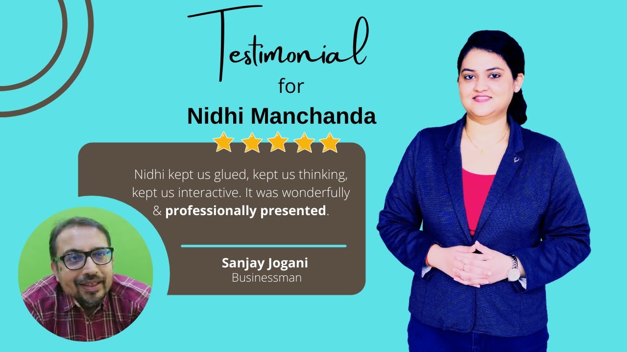 Testimonial for Nidhi Manchanda (Corporate Trainer) - By Businessman