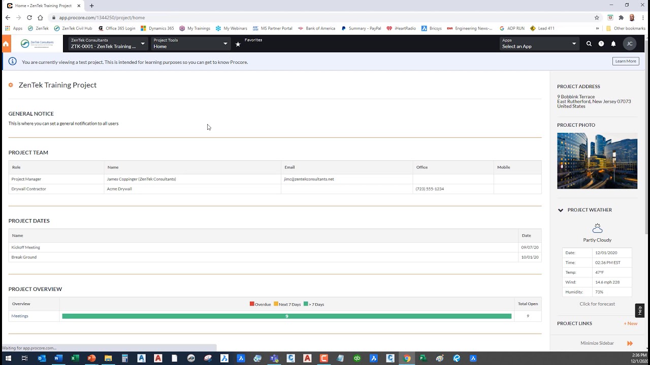 Procore: Создание и назначение классификаций