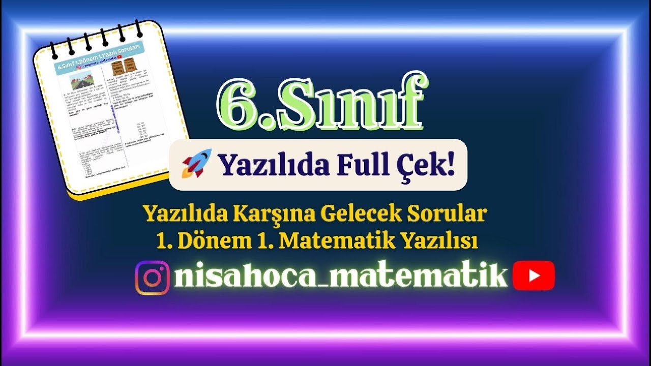 6. Sınıf 1. Yazılı Hazırlık Soru Çözümü ✨