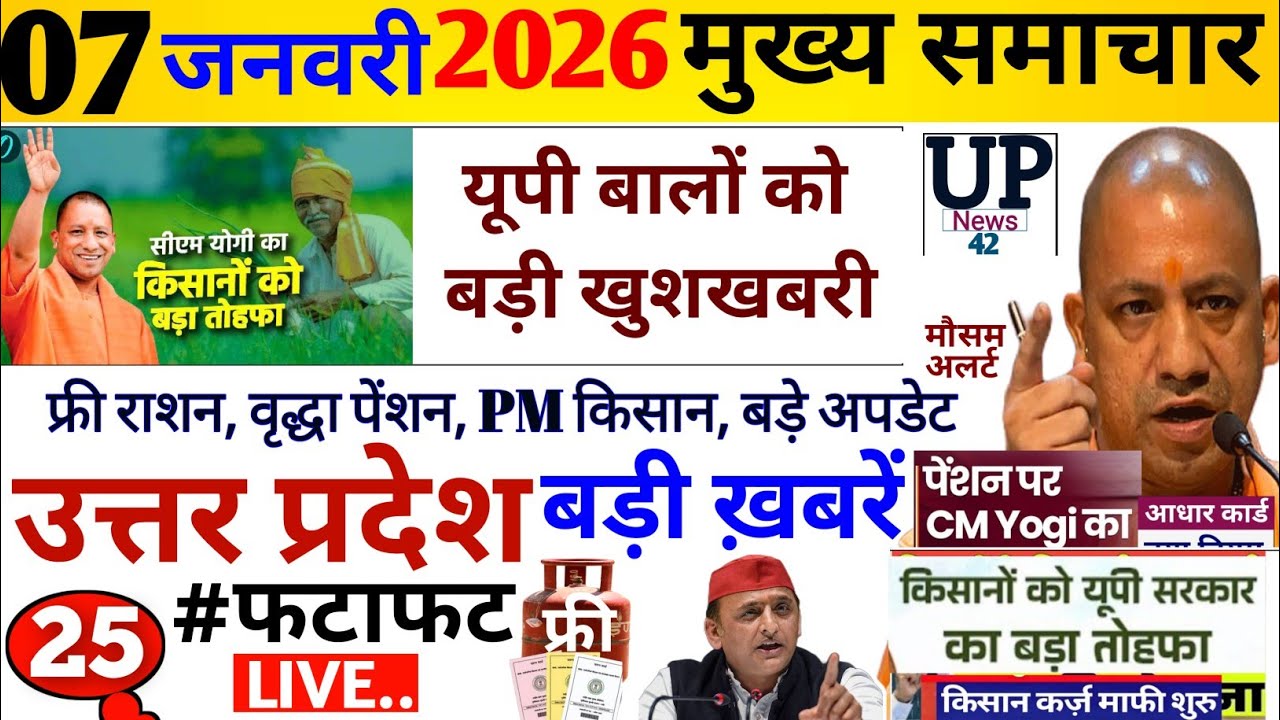 Up Breaking News 07 January 2026 | Uttar Pradesh News | Up News Today | CM Yogi | Pm Modi,Live 