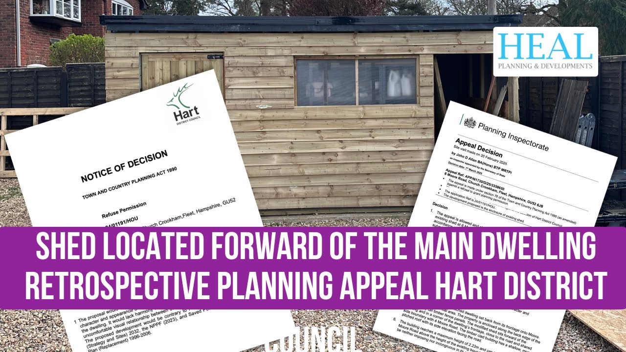 Shed Forward of the Main Dwelling Retrospective Planning Appeal Success in Hart District Council