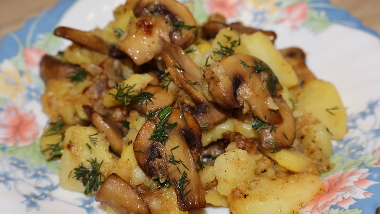 Cartofi cu Ciuperci la Tigaie Reteta de Post - Simplu si Delicios