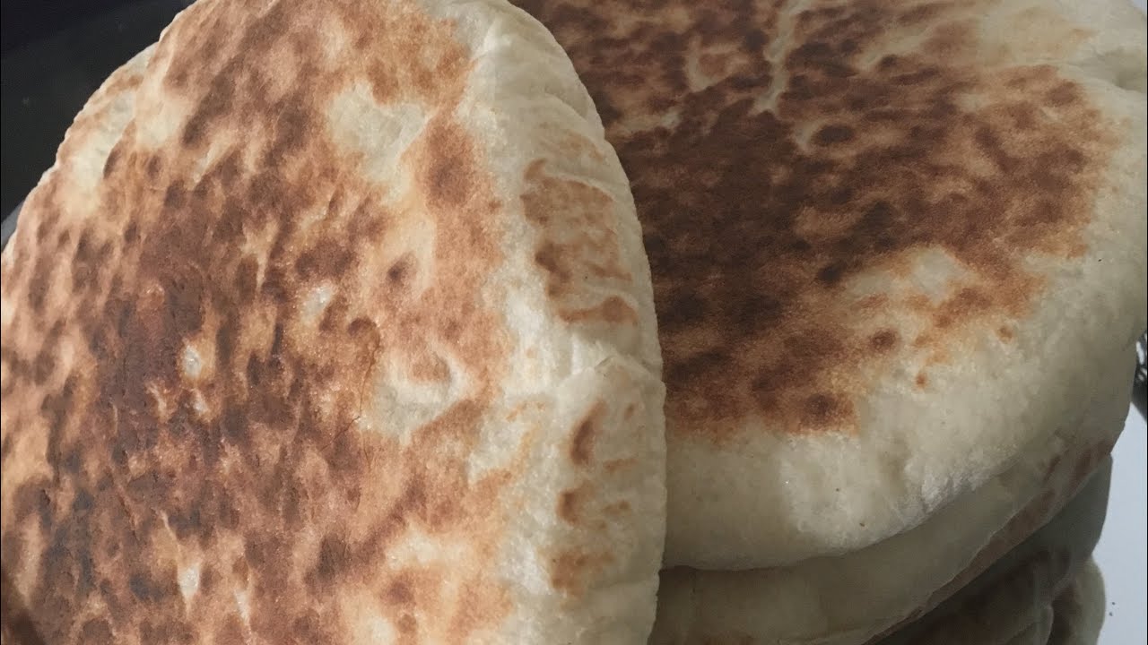 Pain batbouth  farine sans semoule -pain cuit &agrave; la po&ecirc;le super moelleux
