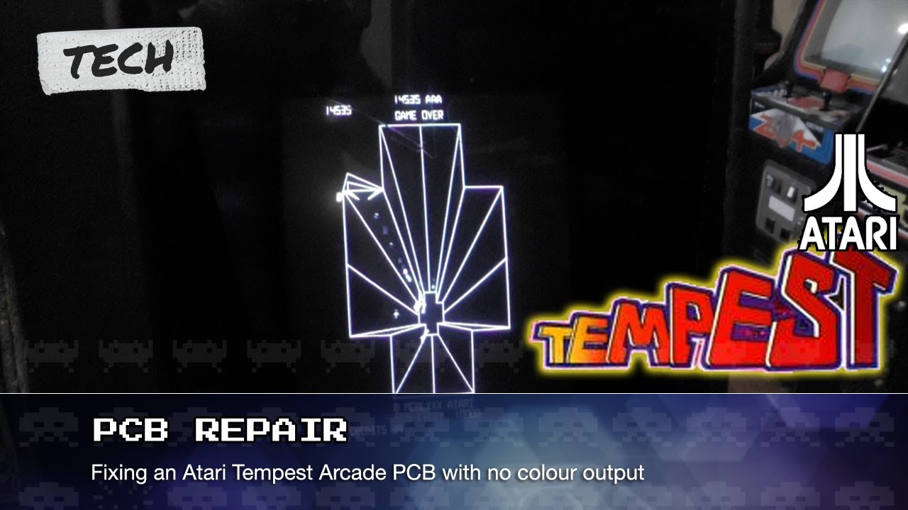 Atari Tempest Arcade PCB Repair - Black & White output only on colour monitor - RGP #024