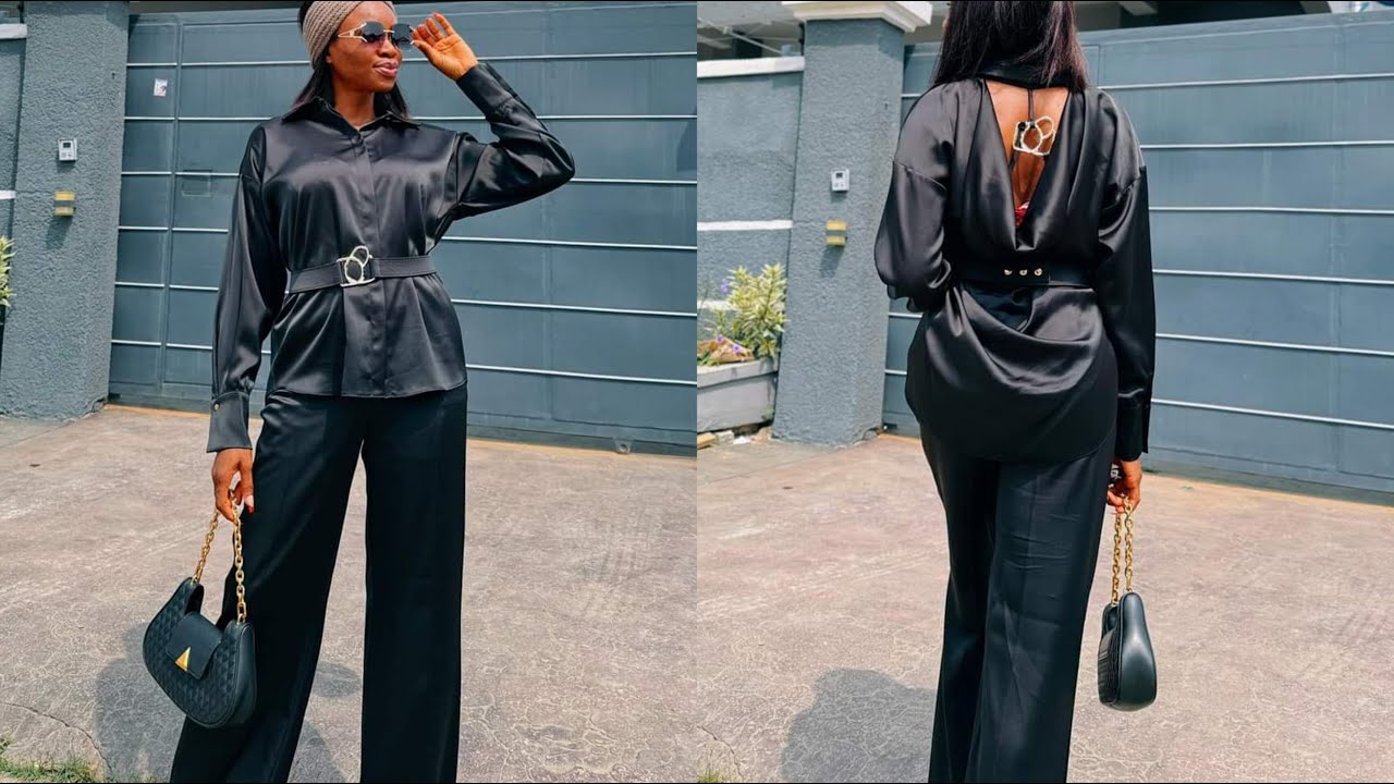 HOW TO CUT AND SEW A BACK COWLNECK SHIRT | FEMALE SHIRT CUTTING | 2 PIECE COLLAR | CONFIDENSEWS