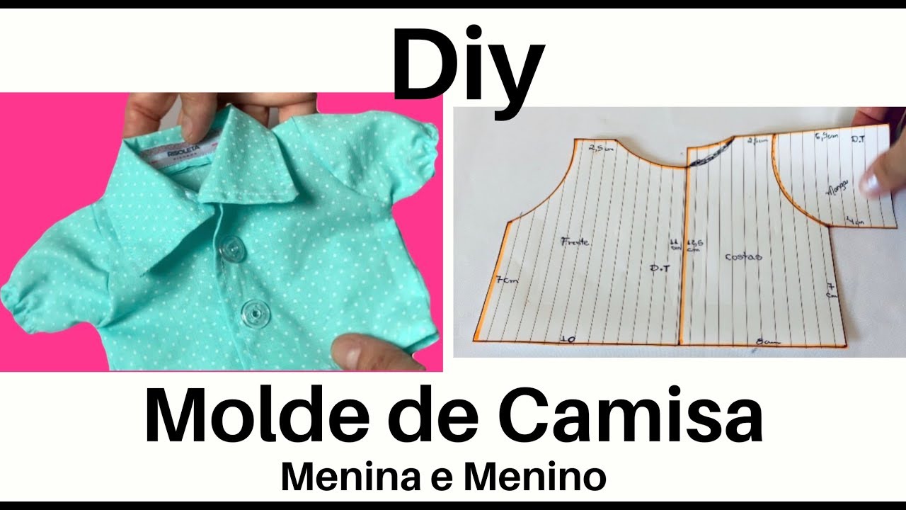 DIY - MOLDE de CAMISA para BONECA - Risoleta