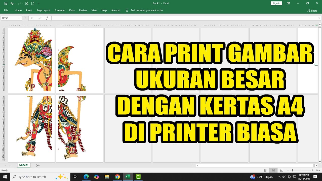 Cara Print Gambar Ukuran Besar dengan Kertas A4 di Printer Biasa
