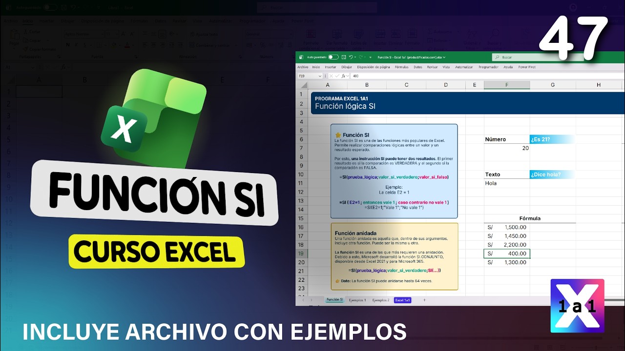 47 | Función SI en Excel desde CERO - 👑Curso Premium 2026