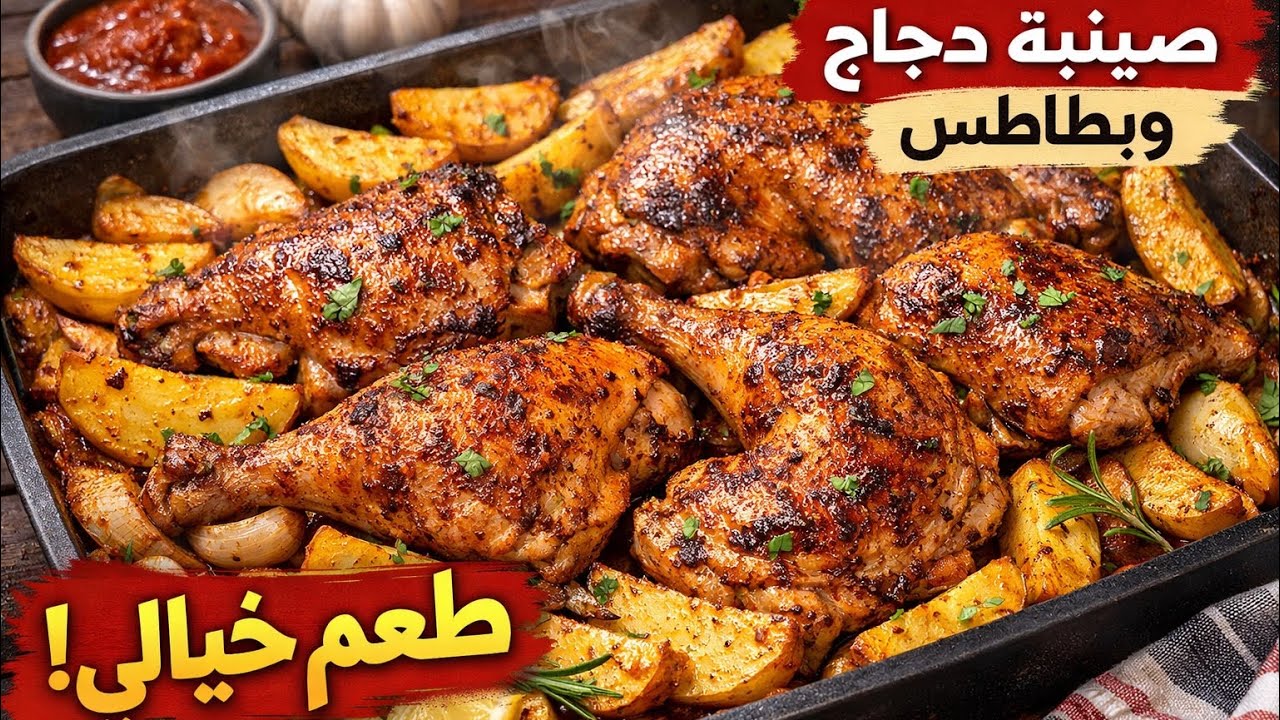 صينية دجاج بالبطاطس في الفرن بطريقة سهلة | ألذ دجاج بالفرن طري وجوسي مثل المطاعم