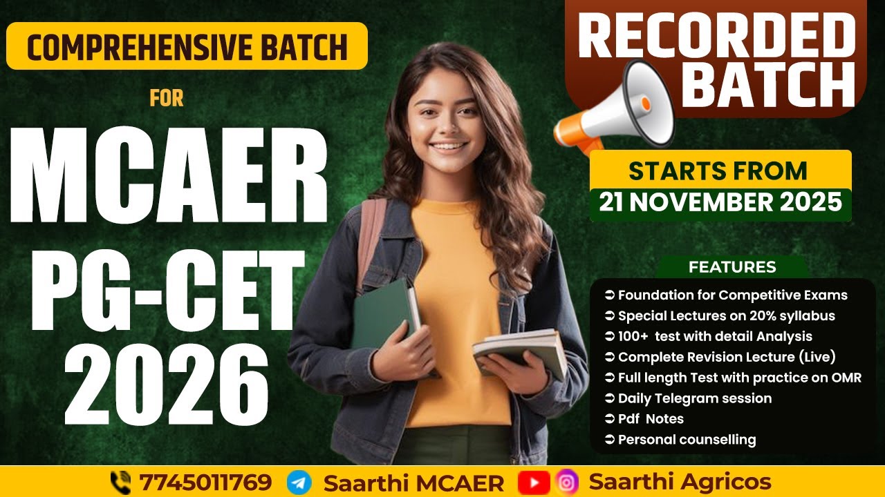 MCAER PG-CET 2026 | Recorded Batch Announcement | Comprehensive Batch |